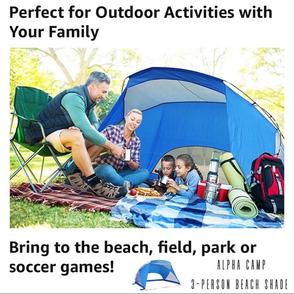 3-Person Sport/Beach Shelter Easy Up Sun Shade 9x6 - Picture 3 of 12